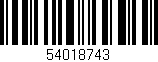 Código de barras (EAN, GTIN, SKU, ISBN): '54018743'
