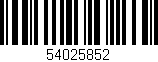 Código de barras (EAN, GTIN, SKU, ISBN): '54025852'