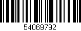 Código de barras (EAN, GTIN, SKU, ISBN): '54069792'
