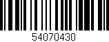 Código de barras (EAN, GTIN, SKU, ISBN): '54070430'