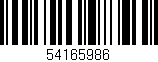 Código de barras (EAN, GTIN, SKU, ISBN): '54165986'