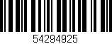 Código de barras (EAN, GTIN, SKU, ISBN): '54294925'
