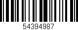 Código de barras (EAN, GTIN, SKU, ISBN): '54394987'