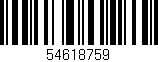 Código de barras (EAN, GTIN, SKU, ISBN): '54618759'