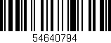 Código de barras (EAN, GTIN, SKU, ISBN): '54640794'