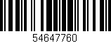 Código de barras (EAN, GTIN, SKU, ISBN): '54647760'