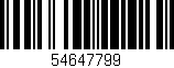 Código de barras (EAN, GTIN, SKU, ISBN): '54647799'