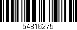 Código de barras (EAN, GTIN, SKU, ISBN): '54816275'