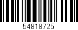 Código de barras (EAN, GTIN, SKU, ISBN): '54818725'
