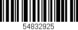 Código de barras (EAN, GTIN, SKU, ISBN): '54832925'