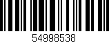 Código de barras (EAN, GTIN, SKU, ISBN): '54998538'