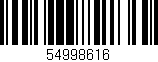 Código de barras (EAN, GTIN, SKU, ISBN): '54998616'