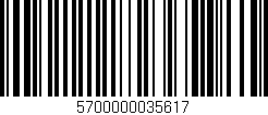 Código de barras (EAN, GTIN, SKU, ISBN): '5700000035617'
