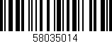 Código de barras (EAN, GTIN, SKU, ISBN): '58035014'