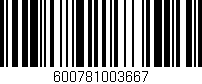 Código de barras (EAN, GTIN, SKU, ISBN): '600781003667'