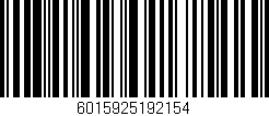 Código de barras (EAN, GTIN, SKU, ISBN): '6015925192154'