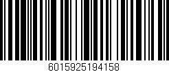 Código de barras (EAN, GTIN, SKU, ISBN): '6015925194158'