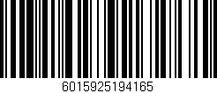 Código de barras (EAN, GTIN, SKU, ISBN): '6015925194165'