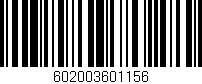 Código de barras (EAN, GTIN, SKU, ISBN): '602003601156'