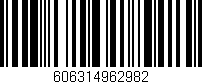 Código de barras (EAN, GTIN, SKU, ISBN): '606314962982'