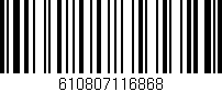 Código de barras (EAN, GTIN, SKU, ISBN): '610807116868'