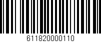 Código de barras (EAN, GTIN, SKU, ISBN): '611820000110'