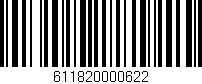 Código de barras (EAN, GTIN, SKU, ISBN): '611820000622'