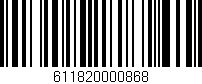 Código de barras (EAN, GTIN, SKU, ISBN): '611820000868'
