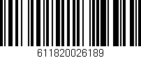 Código de barras (EAN, GTIN, SKU, ISBN): '611820026189'