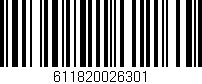Código de barras (EAN, GTIN, SKU, ISBN): '611820026301'