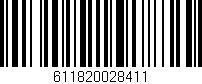 Código de barras (EAN, GTIN, SKU, ISBN): '611820028411'