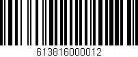Código de barras (EAN, GTIN, SKU, ISBN): '613816000012'