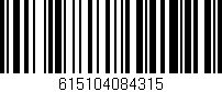 Código de barras (EAN, GTIN, SKU, ISBN): '615104084315'