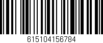 Código de barras (EAN, GTIN, SKU, ISBN): '615104156784'