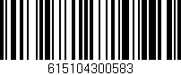 Código de barras (EAN, GTIN, SKU, ISBN): '615104300583'