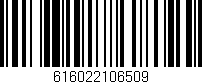 Código de barras (EAN, GTIN, SKU, ISBN): '616022106509'