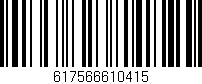 Código de barras (EAN, GTIN, SKU, ISBN): '617566610415'