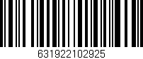 Código de barras (EAN, GTIN, SKU, ISBN): '631922102925'