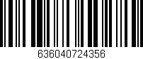 Código de barras (EAN, GTIN, SKU, ISBN): '636040724356'
