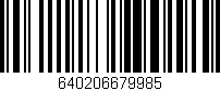 Código de barras (EAN, GTIN, SKU, ISBN): '640206679985'