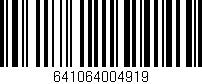 Código de barras (EAN, GTIN, SKU, ISBN): '641064004919'