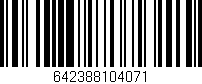 Código de barras (EAN, GTIN, SKU, ISBN): '642388104071'