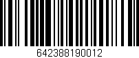 Código de barras (EAN, GTIN, SKU, ISBN): '642388190012'