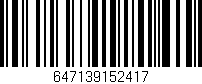 Código de barras (EAN, GTIN, SKU, ISBN): '647139152417'