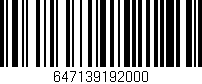 Código de barras (EAN, GTIN, SKU, ISBN): '647139192000'