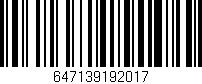 Código de barras (EAN, GTIN, SKU, ISBN): '647139192017'