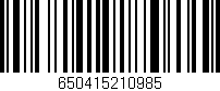 Código de barras (EAN, GTIN, SKU, ISBN): '650415210985'