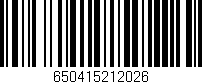 Código de barras (EAN, GTIN, SKU, ISBN): '650415212026'
