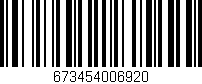 Código de barras (EAN, GTIN, SKU, ISBN): '673454006920'