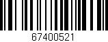 Código de barras (EAN, GTIN, SKU, ISBN): '67400521'